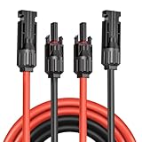 Solarkabel Verlängerung 1m,4mm² / 6mm² 1-50m Solarkabel Verlängerungskabel,Photovoltaik Solarkabel,Verbindungskabel Solarstecker,IP67 wasserdichtem Stecker (12AWG/4mm² 1m)