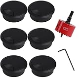 Lochsäge 60mm mit 6 Stück Kabeldurchführung Schreibtisch Kabeldurchführung Tisch, Lochkreissäge, Lochbohrer Set Bohrkrone, Kabeldurchlass Kabelauslassdose, mit 1 x Sechskant Adapter