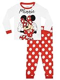 Disney Minnie Maus Schlafanzug | Baumwolle Schlafanzug Mädchen | Pyjama Kinder Lang 128