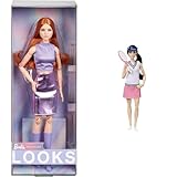Barbie Looks Puppe, Sammelfigur Nr. 20 mit roten Haaren und moderner Y2K-Mode & Made to Move - Tennisspielerin mit Schläger und Ball