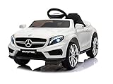 FINOOS Kinder Elektroauto Mercedes Amg GLA45 Lizenziert - 2,4 Ghz Fernbedienung - Elektro Auto für Kinder - Kinderauto (Weiß)