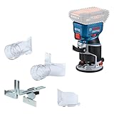 Bosch Professional 18V System Akku-Kantenfräse GKF 18V-8 (inkl. Parallelanschlag, 2x Saugadapter zum Fräsen, Spanschutz, 8-mm-Spannzange, Spannschlüssel, ohne Akku/Ladegerät)