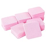 Qufiiry 300 Stück Fusselfreie Nageltücher, Nagellackentferner Pads, Fusselfrei Nagel Wattepads, Nagel Wischtücher für Cleaner Gelnägel Nagellackentferner Wattepads Nail Wipes Pads(Rosa)