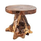 invicta INTERIOR riess-Ambiente.de Baumstamm Hocker ROOT Teak Hocker massives Wurzelholz Sitzhocker Beistelltisch Natur Tisch Holztisch Holzhocker Fußbank