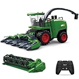 fisca Ferngesteuerter Mähdrescher, RC Bauernhof Harvester Traktor, 2,4-GHz Erntetraktor Bauernhof Fahrzeug Spielzeug mit Licht und Spray für Kinder