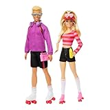 Barbie Fashionistas-Set mit 2 Modepuppen und 6 Zubehörteilen, Barbie und Ken Rollschuh-Modepuppen, Sammelfiguren zum 65. Jubiläum, HXK90