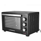 Jago® Minibackofen - mit Umluft, Innenbeleuchtung, Elektrisch, 30L, 5 Kochmodi, 1600W, Timer, 100-230 °, Doppelglastür, Schwarz - Mini Backofen, Mini Elektroofen, Ofen, Grillofen