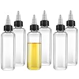 6 Stk Squeeze Flaschen Ölflasche Plastik, 100ml Squeeze Ölspender Flaschen, Quetschflasche, Essig und Ölflaschen zum Befüllen, Dosierflaschen mit Kappen, für Ölivenöl, Öl Behälter, Sauce, Essig