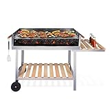 BBQ Collection Holzkohlegrill - BBQ mit Tisch - Gartenküchen Barbecue in höhenverstellbar - 98 x 56 x 85 cm