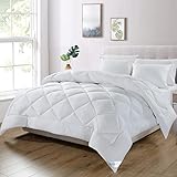 WAVVE Bettdecke 155x220 cm Ganzjahresdecke 4 Jahreszeiten, Steppdecke 300gsm Mikrofaser 155x220cm, Super Weiche Decke Zudecke Schlafdecke Atmungsaktive 155 x 220 Weiß