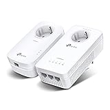 TP-Link WLAN Powerline Adapter Set TL-WPA8631P KIT(Dualband 1200Mbit/s, AV1300 , Steckdose, Wifi Clone, MU-MIMO, 4 Gigabit Ports, Plug&Play, ideal für HD-Streaming, App Kontrolle)weiß