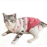 Hundepullover, warmer Hundepullover, Katzenkleidung, Rentiermuster, Welpen, warme Kleidung für Hunde, Welpen, Kätzchen, Katzen, 30,5 cm, rosa Erdbeere