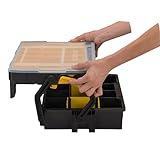 Stanley Sortmaster Organizer Multi-Level (Zwei-Ebenen-Organizer, transparenter Deckel, herausnehmbare Boxen, für Kleinteile und Zubehör) STST1-75540