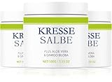 Kressesalbe Plus, Aktiv Kressesalbe Gegen Altersflecken, Kresse Salbe Gesichtscreme, Pigmentflecken Creme, Naturkosmetik Aufhellende Creme Gegen Pigmentflecken,Altersflecken Creme für Das Gesicht (3x)