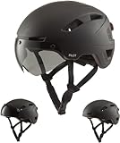 GOOFF Pilot S-Pedelec Helm in Schwarz - Schutz für schnelle E-Bike Fahrten – Fahrradhelm mit Visier und Licht – NTA 8776-zertifizierter Zweirat Helm für Damen und Herren - Velo Helm (Schwarz, M)