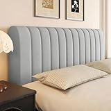 TLMQYXZE Samt Kopfteil Abdeckungen All-Inclusive，für King Size Bett Kopfteil Abdeckung Queen Vollstaubdicht Kopfteil ProtektorKopfteil Abdeckung Twin Kopfteil Slipcover(Light Gray,180cm(71inch))