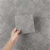 Hode 24 Stück Fliesenaufkleber Küche Bad 15x15 cm Grau Marmor, Fliesenfolie Selbstklebende Fliesen Backsplash Badezimmer Küchen, Fliesensticker Dekorative Abziehbar Wasserdicht