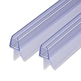 2x 80cm Sealis Ersatz Duschdichtung - Dichtung für 5mm/ 6mm/ 7mm/ 8mm Glastür Duschwand Badewanne Duschkabine Wasserabweiser Schwallschutz Abdichtung Leiste (Bundle)