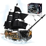 Biebuxo Groß Black Pearl Piratenschiff Bausteine Spielzeug Set, Fluch der Karibik mit 5266 Bauklötze Puzzles,Piratenschiff-Formenset Geschenkbox für Geburtstag