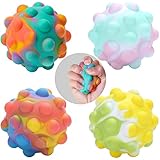 Ledeak 4 Stück Pop it Ball Fidget Spielzeug, Fidget Ball Popit Ball Antistressball Spielzeug Stressball Set Squishy Bubble Ball, Squeeze Spielzeug Stressbälle Fidget Toy für Kinder Erwachsene Teens