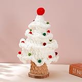 Handgefertigter Tisch-Weihnachtsbaum aus grünem Wollfilz mit Stern und roten Pom-Beeren, rustikales Vintage-Retro-Weihnachtsbaumregal, Heimdekoration(Weiß,Red Berries)