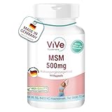 MSM 500 mg - 90 Kapseln - Organischer Schwefel - Methylsulfonylmethan - 3000 mg Tagesdosis - hochdosiert und vegan | Qualität aus Deutschland - ViVe Supplements