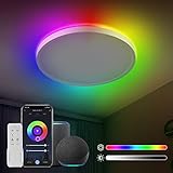 Anten 24W Smart LED Deckenlampe | Ø30CM 2800LM | RGB Wifi Deckenleuchte mit Fernsteuerung | RGB Steuerbar via App | Kompatibel mit Alexa und Google Assistant | für Wohnzimmer Schlafzimmer, Weiß