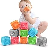 TUMAMA Baby Spielzeug ab 0 3 6 12 Monate, Weiche Baby Bausteine ​​für Kleinkinder, Spielzeug für Kinder Pädagogisches Baby-Badespielzeug Spiel Zahlen, Formen, Tieren,Insekten Buchstaben für 0-3 Jahre
