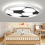 Deckenlampe LED Deckenleuchte Flach 24W 4000K Weiß Fußball 2400LM IP44 Modern Ultra Dünn LED Lampe Decke für Wohnzimmer Schlafzimmer Badezimmer Flur Balkon Mädchen Junge Kinderzimmer, Ø30cm, Rund