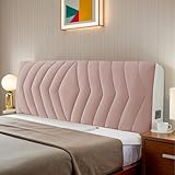 HEADBOARD Dicke Gesteppte Kopfteil Abdeckungen für Single Double Betten - Dehnbare Bett Abdeckung Protector mit waschbaren Staubschutz für komfortable Schlafzimmer Dekor,Rosa,220cm