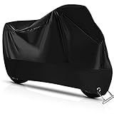 Mesybveo Motorradabdeckung, Motorrad Abdeckplane aus 190T Polyester, Motorradplane mit Verschlusslöchern, Motorradgarage Schutzhülle mit Winterfest Wasserdicht und UV, Moped Garage(245x105x125cm)