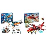 LEGO City Forscher-U-Boot Spielzeug, Unterwasser-Set & City Löschflugzeug, Feuerwehr-Set mit Flugzeug-Spielzeug