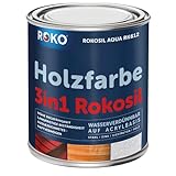 Holzfarbe ROKO - Weiss - 0,7 Kg - 3in1 Premium Holzlack - Für Innen und Außen