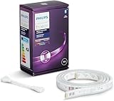 Philips Hue White & Color Ambiance Lightstrip Plus Erweiterung (1 m), dimmbarer LED Streifen für das Hue Lichtsystem mit 16 Mio. Farben, smarte Lichtsteuerung über Sprache oder App