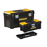 Stanley Essential Werkzeugbox Bonuspack STST1-75772 (19' und 12,5', Werkzeugboxen mit Metallschließen, Organizer mit entnehmbarer Trage, Koffer aus robustem Kunststoff)