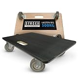 STROXX – 1x Transportroller mit 500kg Traglast (600 x 400 x 145mm) – Rollbrett mit rutschfestem Gummibelag – Möbelroller für Umzug & sperrige Gegenstände