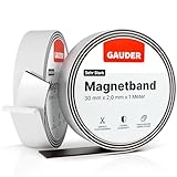 GAUDER Magnetband selbstklebend | Magnetstreifen mit extra starkem Kleber | Magnetklebeband (1 m)
