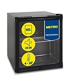 METRO Professional Minibar GPC1046, Edelstahl/Glas, 46 L, schwarz