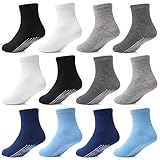 HYCLES Stoppersocken Kinder - 12 Paar ABS Socken Kinder Baby Jungen Kleinkind Rutschfeste Socken für 0-10 Jahre Antirutsch Socken Mädchen 3-5 Jahre