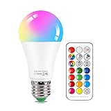 Glühbirne E27 LED Farbwechsel Lampe mit Fernbedienung, 10W RGB + Kaltweiss Dimmbar Edison Farbige Birnen für Schlafzimmer Wohnzimmer Atmosphäre Licht