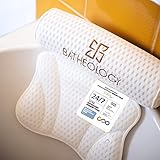 Batheology® Badewannenkissen, Ergonomisch Badekissen für Badewanne mit [Visco-Memory-Foam]-Füllung, Kissen für Entspannung das der Wirbelsäule, Stützfunktion für Kopf, Rücken, Schulter, Nacken - SPA