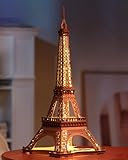 ROBOTIME Architecture Paris Eiffelturm, 3D Puzzle Holz mit Lichtern, Modellbausatz 164 Teile Hoch 53cm, Holzpuzzle Geschenke für Erwachsene und Kinder