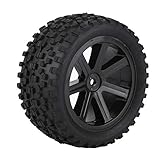 Tyenaza RC Reifen 1/10 Offroad, RC Räder 1/10, RC Buggy Reifen, Rad Kunststoff Felgen & Schwarzes Quadrat Muster Gummireifen Reifen 4 Stück Universal für alle 1/10 RC Auto (Schwarz)