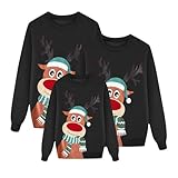 Weihnachtspullover Familie Herbst Winter Warm Weihnachten Sweatshirt Frau Mann Kind Keine Kapuze Hässliche Weihnachtspullover Weihnachten Sweatshirt Eltern Kinder Sweatshirts Langarm Ugly, #01-black1,