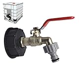 IBC Tank Zubehör Auslaufhahn Regentonne 1000 Liter 1000l Wassertank -IBC Tote Tank Ablassadapter Für Lebensmittelqualität 1/2 'Gartenschlauchhahn - Austausch des Wasserschlauch-Schlauchanschlusses