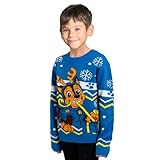 United Labels Paw Patrol Pullover Chase, blau, 110 116, Weihnachtspullover für Jungen, Winter Strickpullover