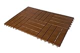 UPP Gartenplatten 30x30 cm | Holzdiele | Wetterfester Bodenbelag, Bodenfliese, Klickfliese für Balkon, Garten & Terrasse | einfach, schnell & praktisch verlegt | outdoor | Kunststoff | Inhalt: 6 Teile