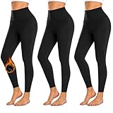 FuelMeFoot 3er Pack Thermo Leggings gefüttert Leggings Damen High Waist Leggins Warm Winter.11-Schwarz/Schwarz/Schwarz(Kein Tasche) L/XL