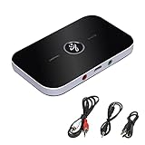 Bluetooth Adapter 5.0, Aicharynic 2-in-1 Audio Transmitter Bluetooth Empfänger Audio Adapter Sender Receiver mit AUX 3,5mm RCA Kabellos HD-Sound Stereoanlage für TV PC Kopfhörer Lautsprecher Auto