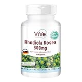 Rhodiola Rosea Extrakt 500 mg - 90 Kapseln - 3% Rosavin und 1% Salidrosid - hochdosiert und vegan | Qualität aus Deutschland von ViVe Supplements